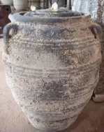 Ocean  Two Handle Ringed Jar - Clay  Fountain